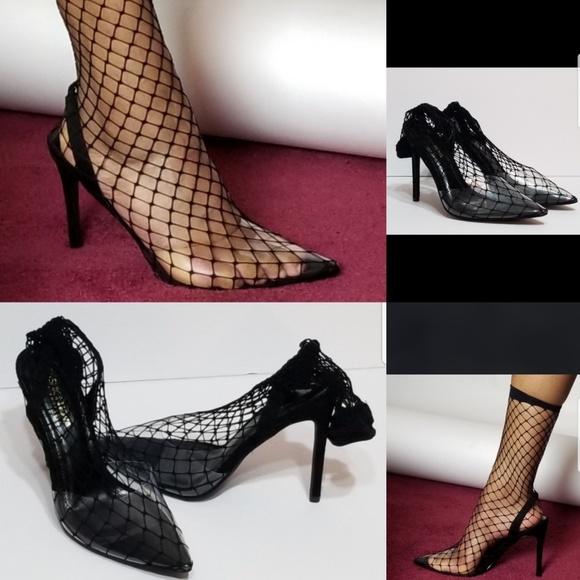 fishnet pumps
